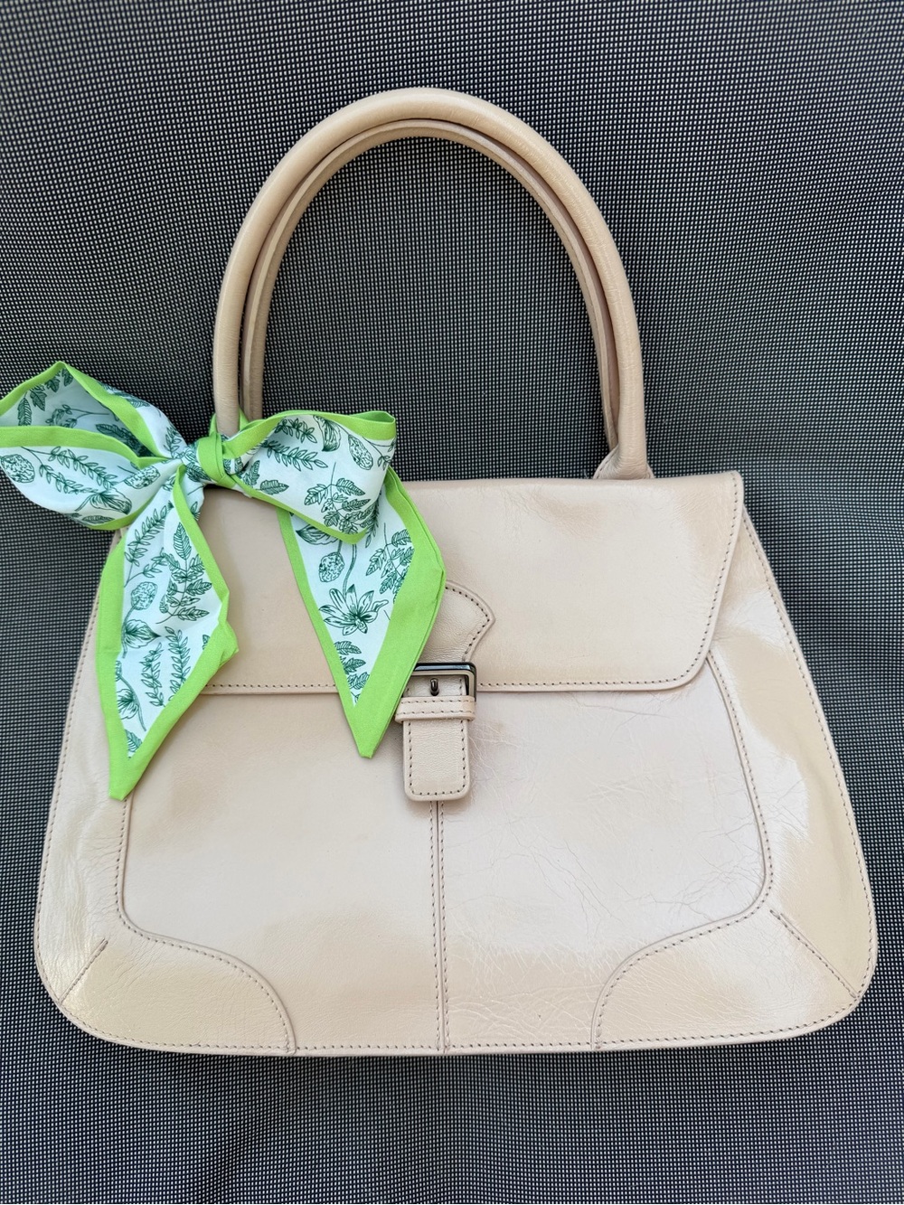 Elegant Vintage Furla Leather Top Handle Handbag